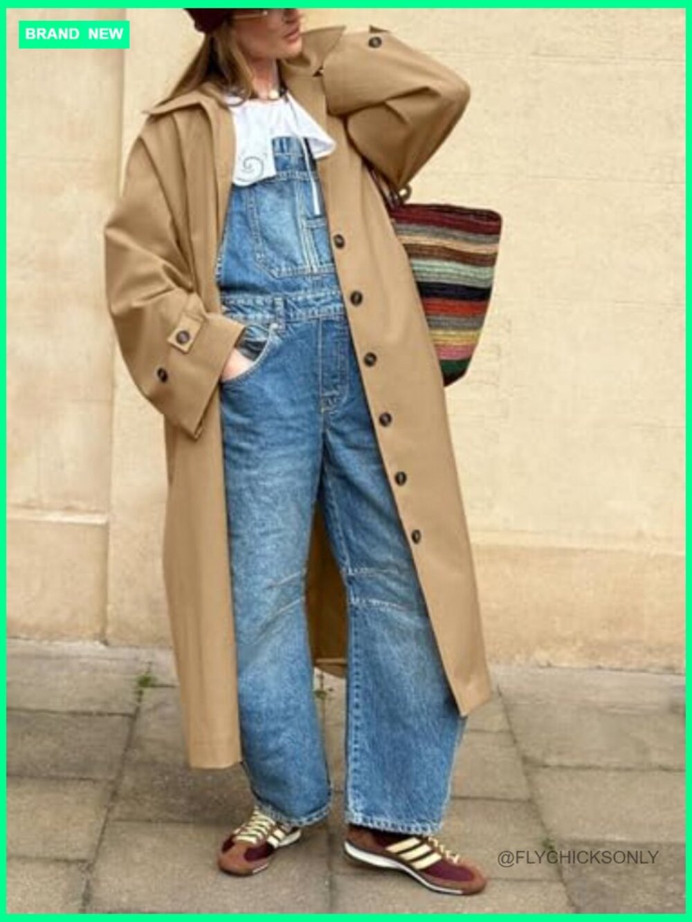 Long Trench Coat Single Breasted Oversized Windproof Classic Lapel Overcoat - Picture 3 of 7